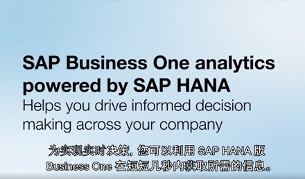 SAP Business One HANA讓您的決策更簡單、準確